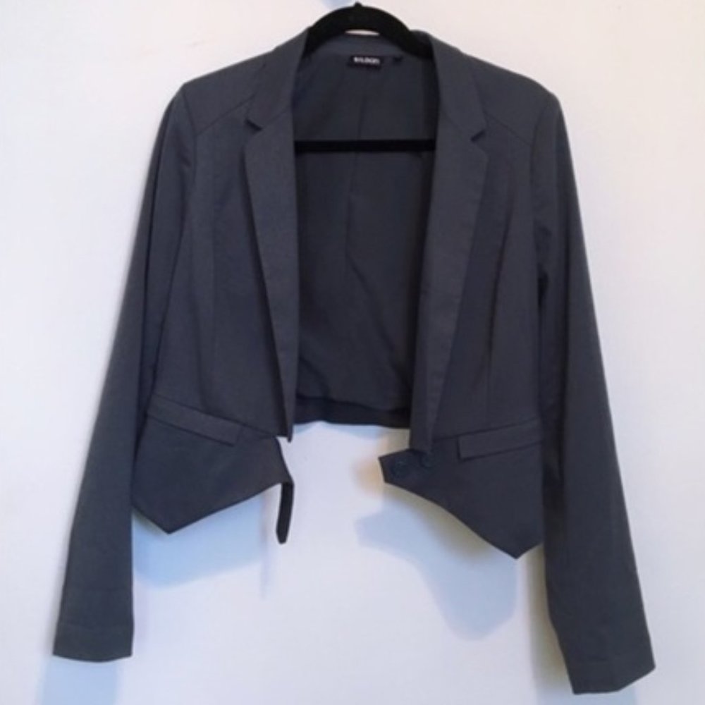 NWT Tildon Blue Navy Double Button Flap Pocket Crop  Blazer Size XS